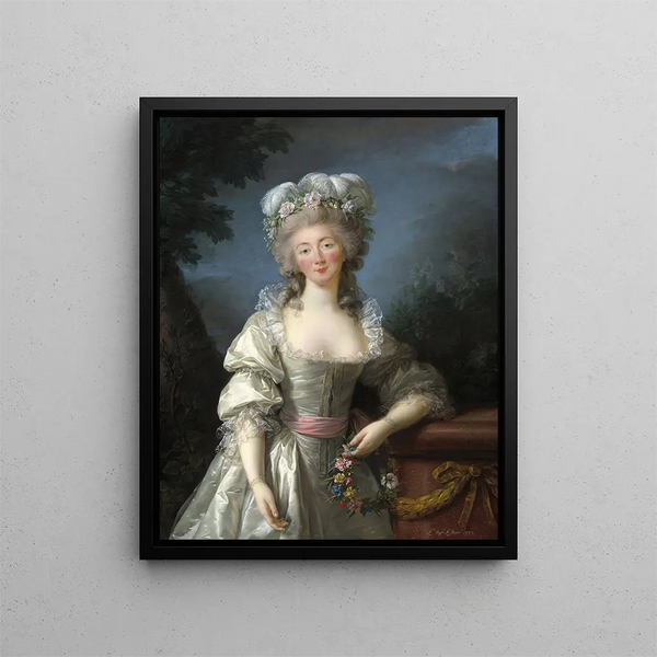 Madame du Barry - Elisabeth Louise Vigée Le Brun — inramlat konstverk på väggen