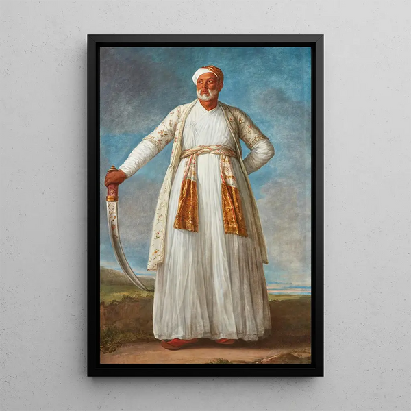 porträtt av Muhammad Dervish Khan - Elisabeth Louise Vigée Le Brun — inramlat konstverk på väggen