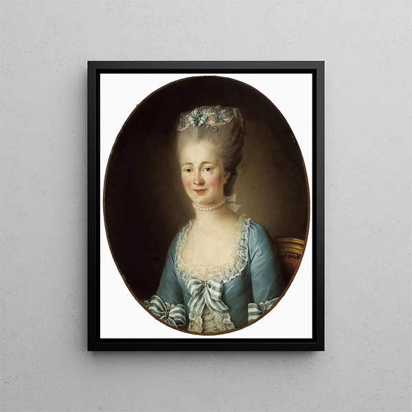 porträtt av ung kvinna - Elisabeth Louise Vigée Le Brun — inramlat konstverk på väggen