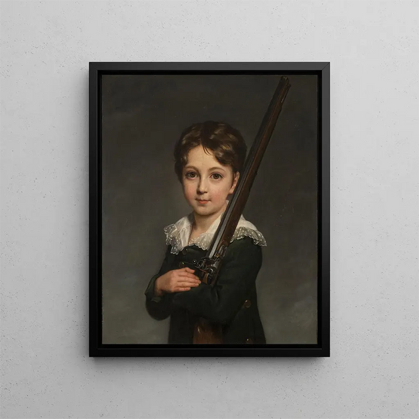 Porträtt av en ung pojke - Elisabeth Louise Vigée Le Brun — inramlat konstverk på väggen