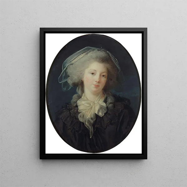 porträtt troligtvis av Charlotte Françoise Bergeret de Norinval - Elisabeth Louise Vigée Le Brun — inramlat konstverk på väggen