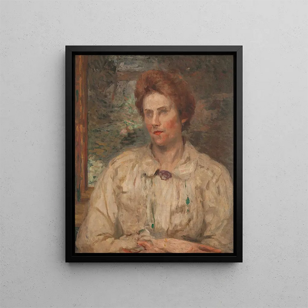 Portrait de Louise - Eliseu Visconti — inramlat konstverk på väggen