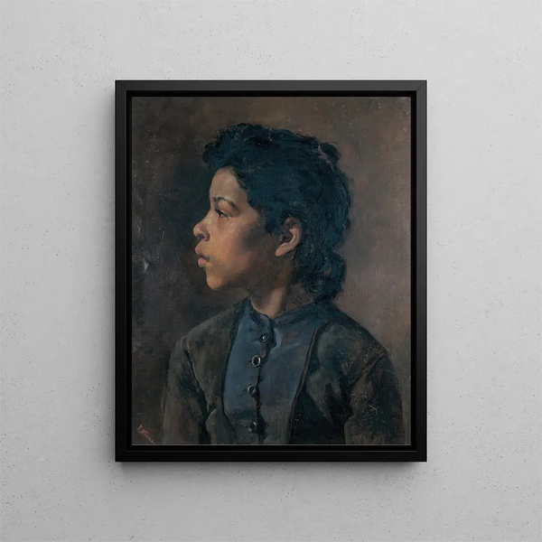 Tête de fille - Elizabeth Nourse — inramlat konstverk på väggen