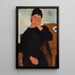 Reproduktion av målningen Elvire sittande, lutad mot ett bord - Amedeo Modigliani