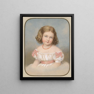 Emanuel Thomas Peter - Bildnis eines kleinen Mdchens in weiem Kleid mit rosa Schleifen.webp