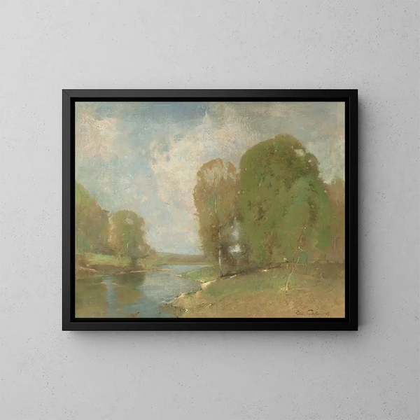 Prairie de la Fontaine - Emil Carlsen — inramlat konstverk på väggen