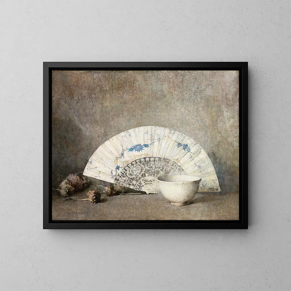 L'Éventail - Emil Carlsen — inramlat konstverk på väggen
