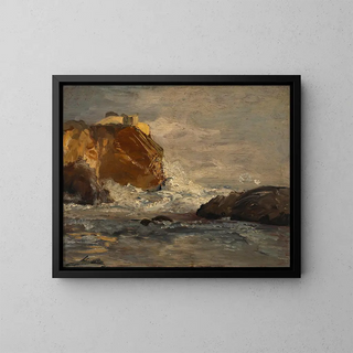 La mer en furie à Fort Lorenzo à Raguse - Emil Jakob Schindler — inramlat konstverk på väggen