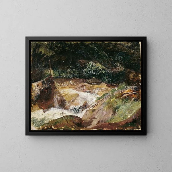Ruisseau de montagne à Ramsau - Emil Jakob Schindler — inramlat konstverk på väggen