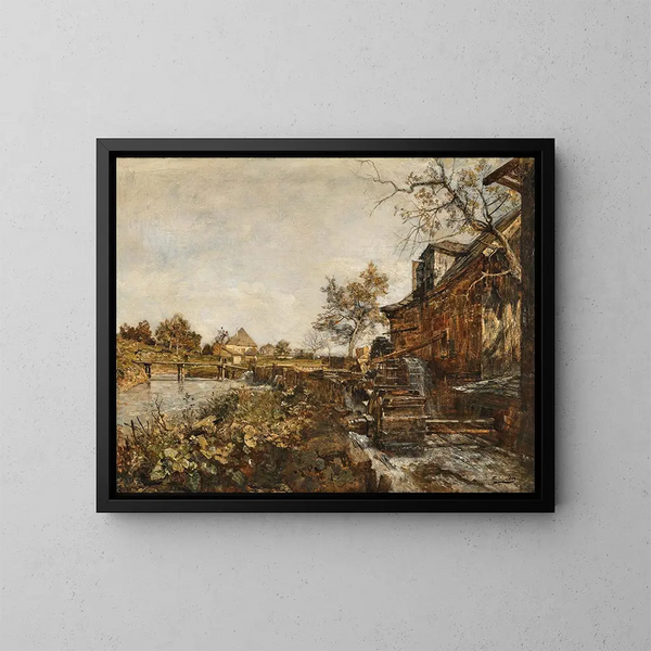Mühle à Goisern - Emil Jakob Schindler — inramlat konstverk på väggen