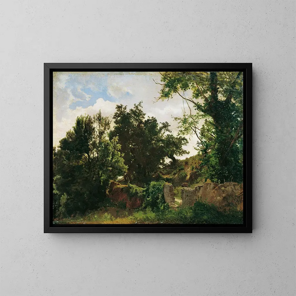 Mur du château à Plankenberg - Emil Jakob Schindler — inramlat konstverk på väggen