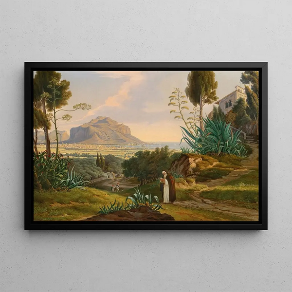 Emil Ludwig Lhr - A View of the Bay of Palermo with Monte Pellegrino.webp