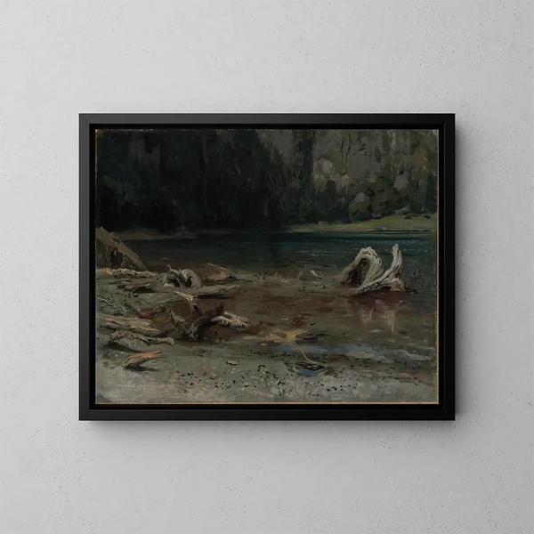 Le lac de la vallée - Emil Lugo — inramlat konstverk på väggen