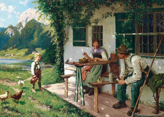 Emil Rau - Ein Sommertag vor dem Haus.webp