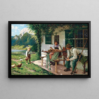Emil Rau - Ein Sommertag vor dem Haus.webp