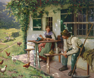 Emil Rau - Junges Paar vor einem Bauernhaus.webp