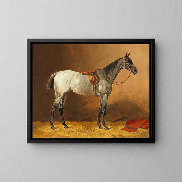 Cheval de selle - Emil Volkers — inramlat konstverk på väggen