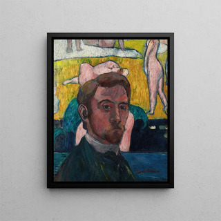 Emile Bernard - Autoportrait au tableau Baigneuses la vache rouge.webp