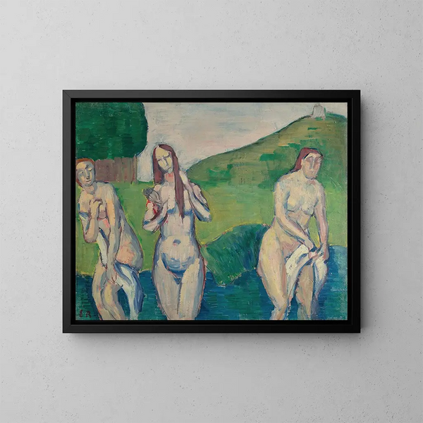 Baigneuses - Émile Bernard — inramlat konstverk på väggen