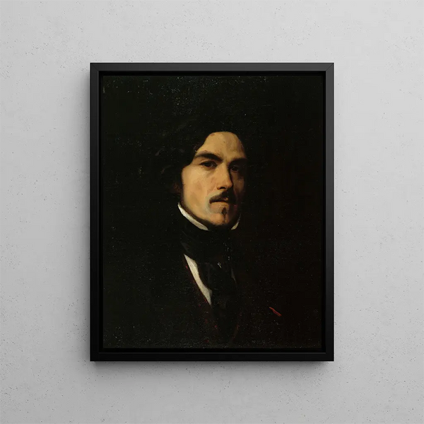 Portrait d'Eugène Delacroix 1798-1863 peintre - Émile Champmartin — inramlat konstverk på väggen