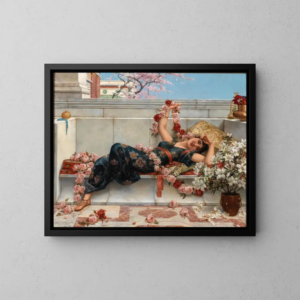 Une odalisque - Émile Eisman-Semenowsky — inramlat konstverk på väggen
