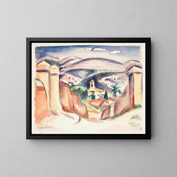 L'entrée de Cassis, aussi appelée le Cloître de Cassis - Émile Othon Friesz — inramlat konstverk på väggen