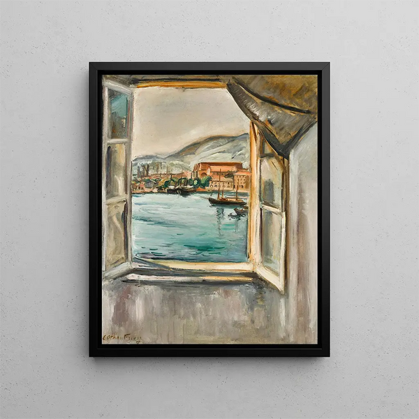 La fenêtre sur le port de Toulon - Émile Othon Friesz — inramlat konstverk på väggen
