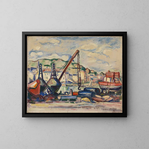 Le port de Honfleur - Émile Othon Friesz — inramlat konstverk på väggen