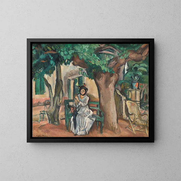 La Dame sur la terrasse - Émile Othon Friesz — inramlat konstverk på väggen