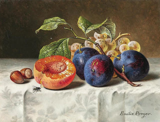 Emilie Preyer - Still Life with Peaches Red Grapes Hazelnuts and a Wasp.webp