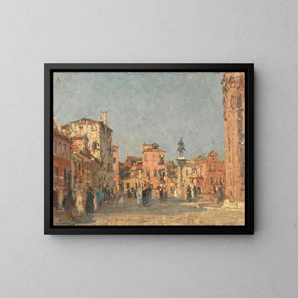 Place Saint-Jean à Venise - Emma Ciardi — inramlat konstverk på väggen