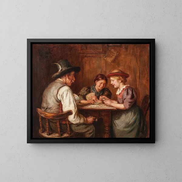 Joueuses de cartes - Emma Müller von Seehof — inramlat konstverk på väggen
