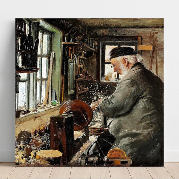 Reproduktion av målningen En Drejer vid sin Drejebänk - Laurits Andersen Ring