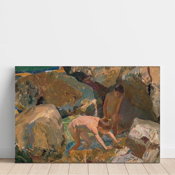 Reproduktion av målningen Barn som letar efter snäckor - Joaquín Sorolla
