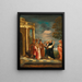 Saint Thomas d'Aquin med helgonen Ambrosius Augustinus, påven Gregorius den Store och Jerome som betraktar det heliga sakramentet - Erasmus de Bie — inramlat konstverk på väggen