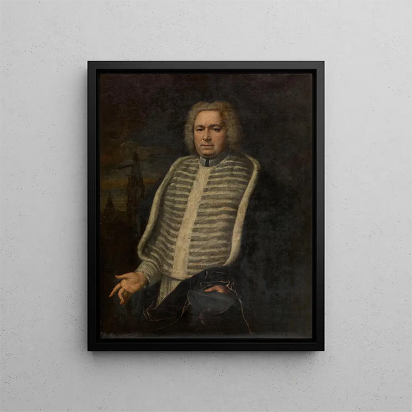 Porträtt av en kanonikus - Erasmus Quellinus den Yngre — inramlat konstverk på väggen