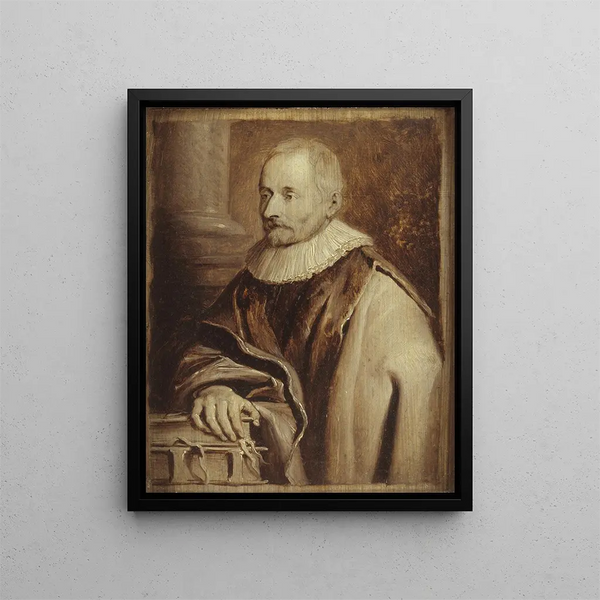 Porträtt av Balthasar I Moretus - Erasmus Quellinus den Yngre — inramlat konstverk på väggen