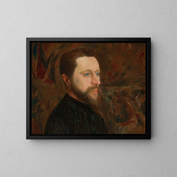 Portrait de Georges Seurat - Ernest Joseph Laurent — inramlat konstverk på väggen