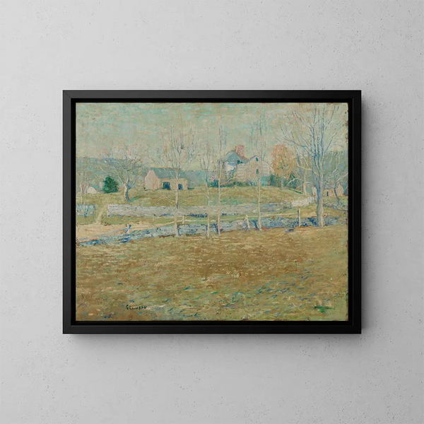 En övergiven gård - Ernest Lawson — inramlat konstverk på väggen