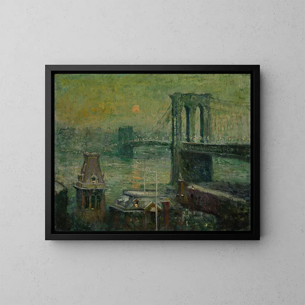 Pont de Brooklyn - Ernest Lawson — inramlat konstverk på väggen