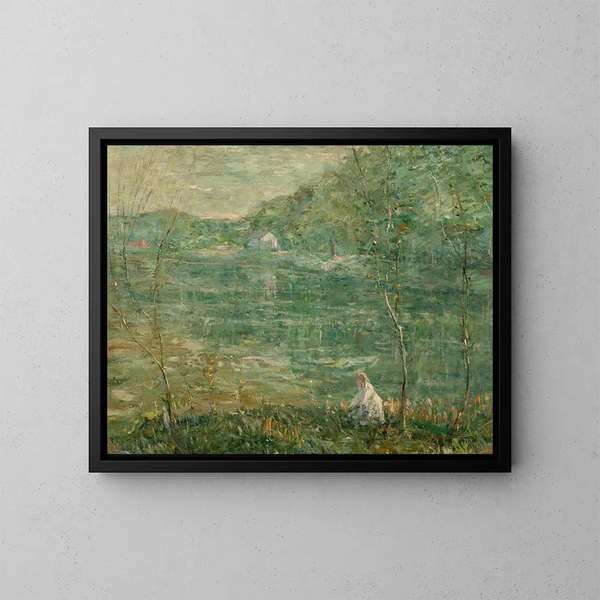 vid flodkanten - Ernest Lawson — inramlat konstverk på väggen