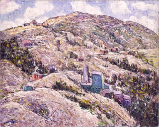 guldutvinning i Cripple Creek - Ernest Lawson — vy av konstverket