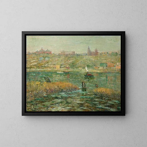 Rivière Harlem - Ernest Lawson — inramlat konstverk på väggen