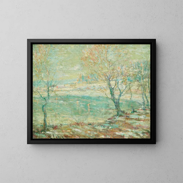 Inwood vid Hudson under snön - Ernest Lawson — inramlat konstverk på väggen