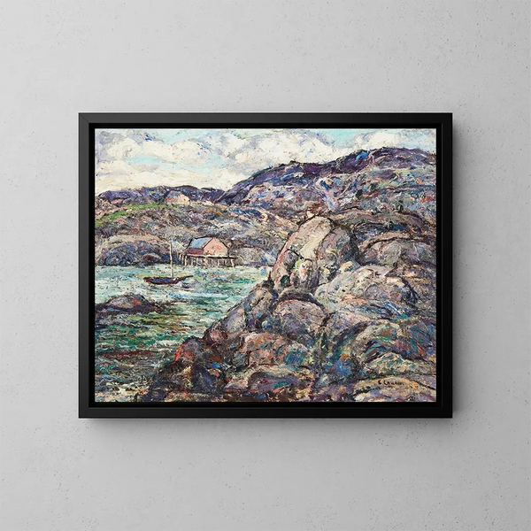 den klippiga kusten i Nova Scotia - Ernest Lawson — inramlat konstverk på väggen