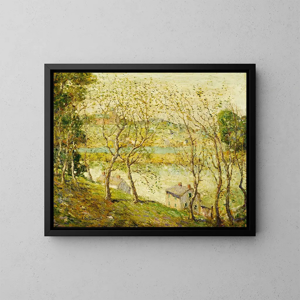 Vår på Harlemfloden - Ernest Lawson — inramlat konstverk på väggen