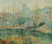 Le bassin et le pont Gapstow, New York City - Ernest Lawson — vy av konstverket