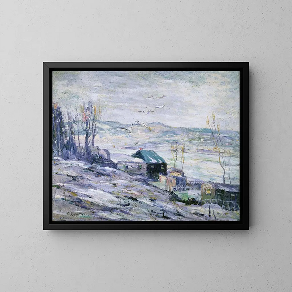 en stormig dag vid Bronx-floden - Ernest Lawson — inramlat konstverk på väggen