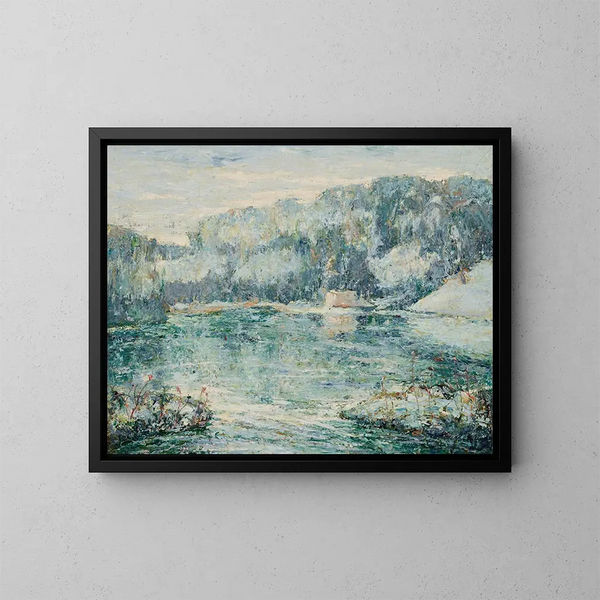 Vinter i Spuyten Duyvil - Ernest Lawson — inramlat konstverk på väggen