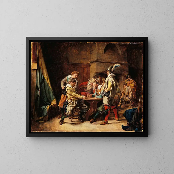 Le jeu perdu - Ernest Meissonier — inramlat konstverk på väggen